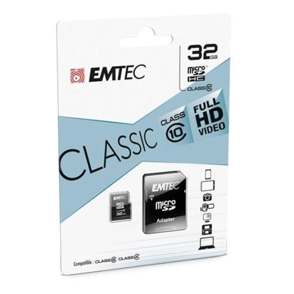 EMTEC 32 GB microSD CLASS 10 memóriakártya autós kamerákhoz